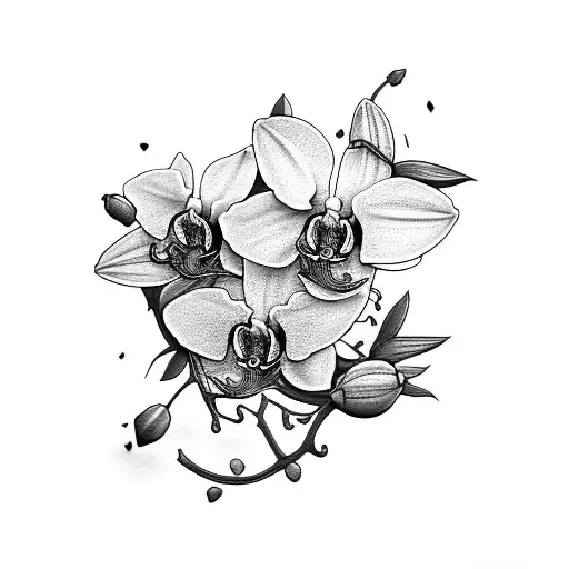 hong kong orchid  tattoo design idea
