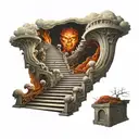 stairway leading to heaven vs hell tattoo design idea