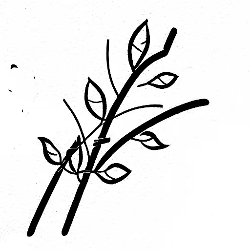 Trees, rushes, ivy and rose bush tattoo design idea