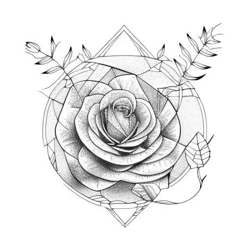 Trees, rushes, ivy and rose bush tattoo design idea