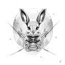 playboy bunnt with barbwire tattoo design idea