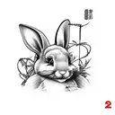 playboy bunny with barbwire tattoo design idea