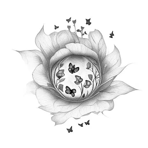semi colon, flower and butterflies and quote "don't let this darkness fool you" tattoo design idea