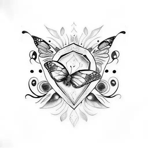 "don't let this darkness fool you" with semicolon and butterfly tattoo design idea