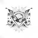 "don't let this darkness fool you" with semicolon and butterfly tattoo design idea