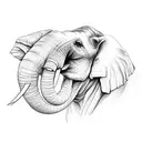 Elephant front face tattoo design idea