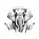 Elephant front face tattoo design idea