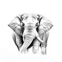 Elephant front face tattoo design idea
