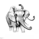 Elephant front face tattoo design idea
