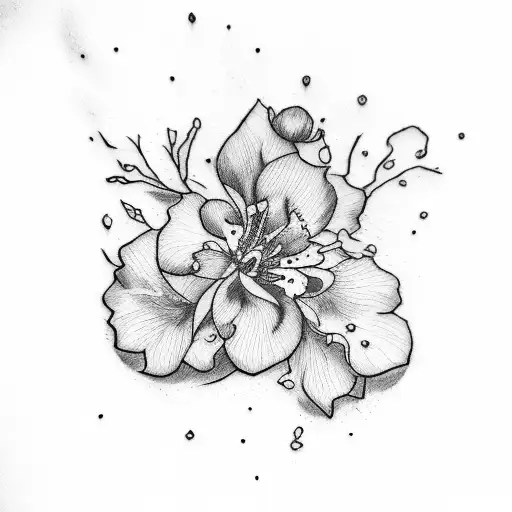 march, november, july and september birth flowers tattoo design idea