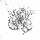 march, november, july and september birth flowers tattoo design idea