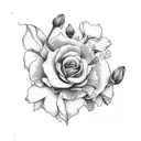 march, november, july and september birth flowers tattoo design idea