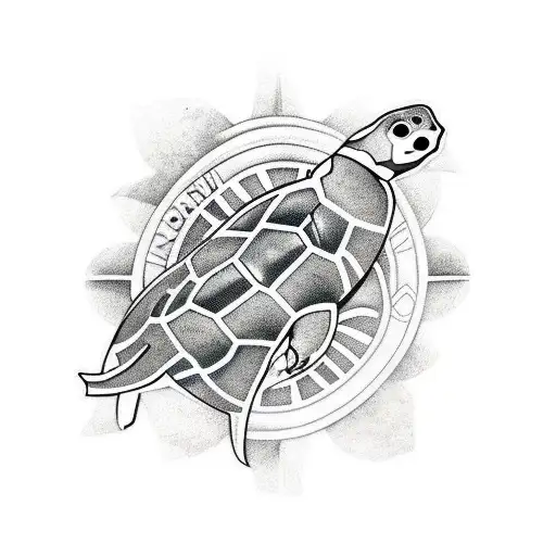 south american tribal turtle, on upper arm tattoo design idea