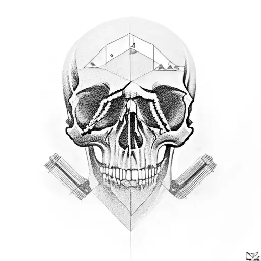 skull and hacking tattoo design idea