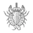 A Crab and an Scorpion following each other tattoo design idea