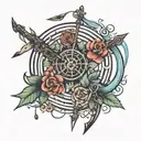 bow and arrows tattoo design idea