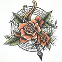 bow and arrows tattoo design idea