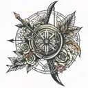 bow and arrows tattoo design idea