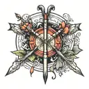 bow and arrows tattoo design idea