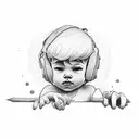 my son name IVAN with a grownup hand holding a child hand tattoo design idea