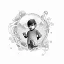 my son name IVAN with a grownup hand holding a child hand tattoo design idea