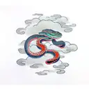 Biting Snake in the clouds tattoo design idea
