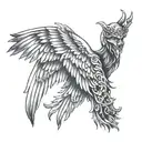 wings on shoulder for men one side angel wings and other side demon wings  tattoo design idea