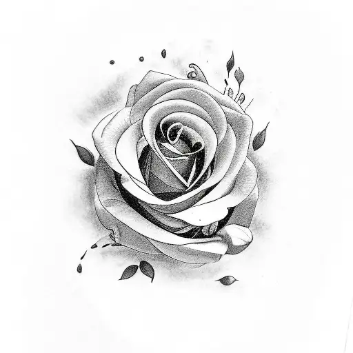black and white grayscale chicano style tattoo of a written old letter surrounded by floral elements. include roses and  tattoo design idea