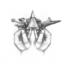 tiny middle finger tattoo design idea