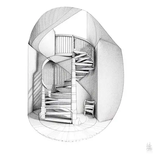 spiral staircase  tattoo design idea