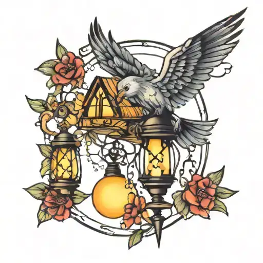 Lights will guide you home surrounded tattoo design idea