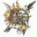 Lights will guide you home surrounded tattoo design idea