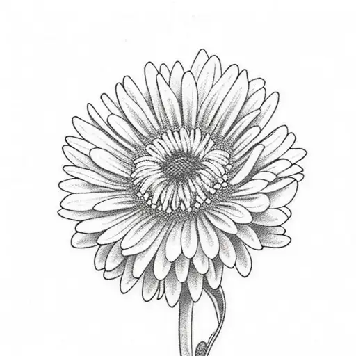 Chrysanthemum with Daisy shoulder tattoo tattoo design idea