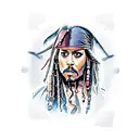jack sparrow and nut tattoo design idea