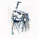 jack sparrow and nut tattoo design idea