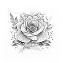 A tattoo design combining the birth flowers of July, April, February, and July tattoo design idea