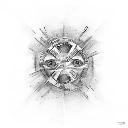 Abstract representation of the spectrum tattoo design idea