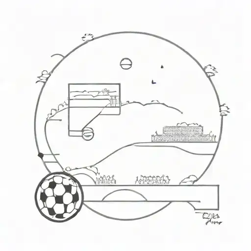 subtle soccer field tattoo design idea