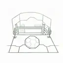 subtle soccer field tattoo design idea