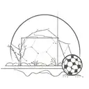 subtle soccer field tattoo design idea