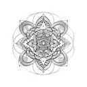 geometria sagrada flor de la vida  tattoo design idea