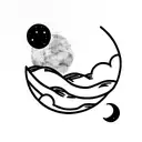 sol y luna  tattoo design idea