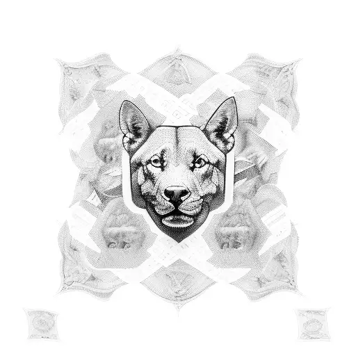 A stack of money bills forming the shape of an animal tattoo design idea