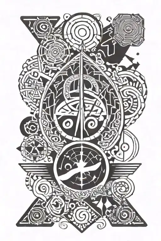 explore, earth, stoic virtues tattoo design idea