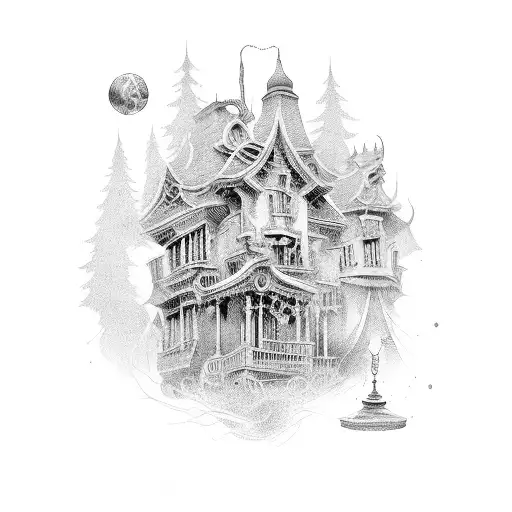 haunted mansion caretaker tattoo design idea