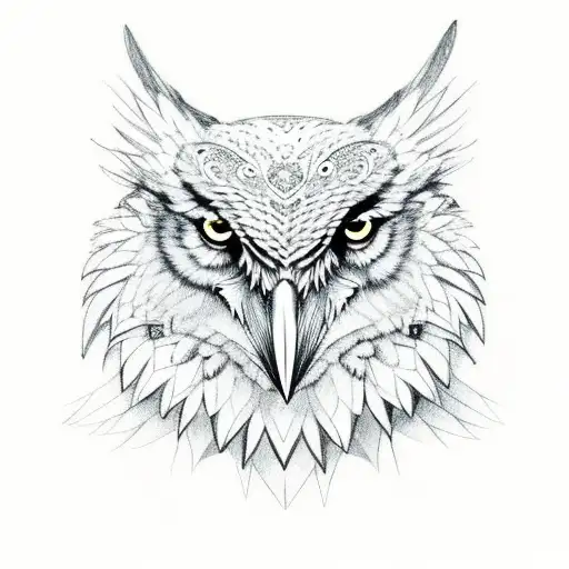 Raven Wolf Owl tattoo design idea