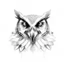 Raven, Owl, Wolf tattoo design idea