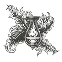 fire safety in greece tattoo design idea