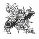 fire safety in greece tattoo design idea