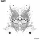 gojo and kakashi back to back with their one eye out  tattoo design idea